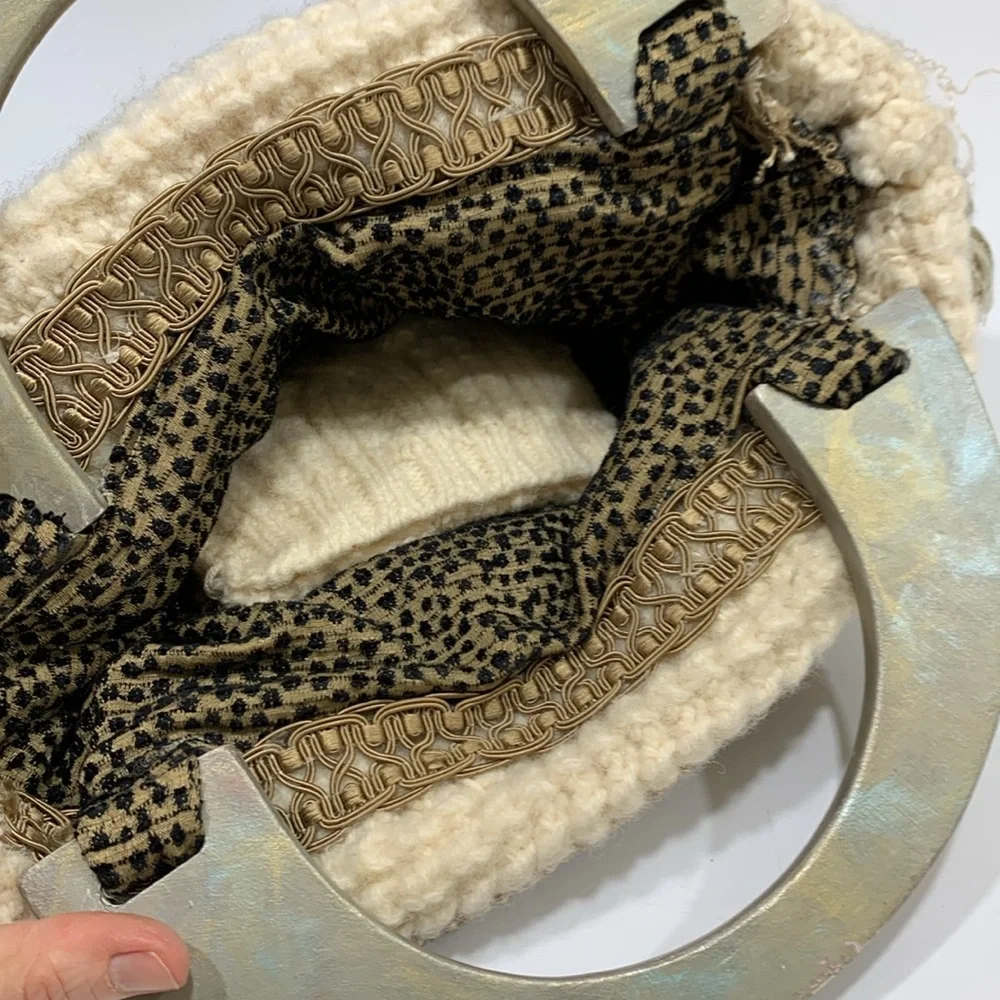 Bohemian Tassel & Embellished Gold & Cream Handbag Purse - Picture 5 of 10